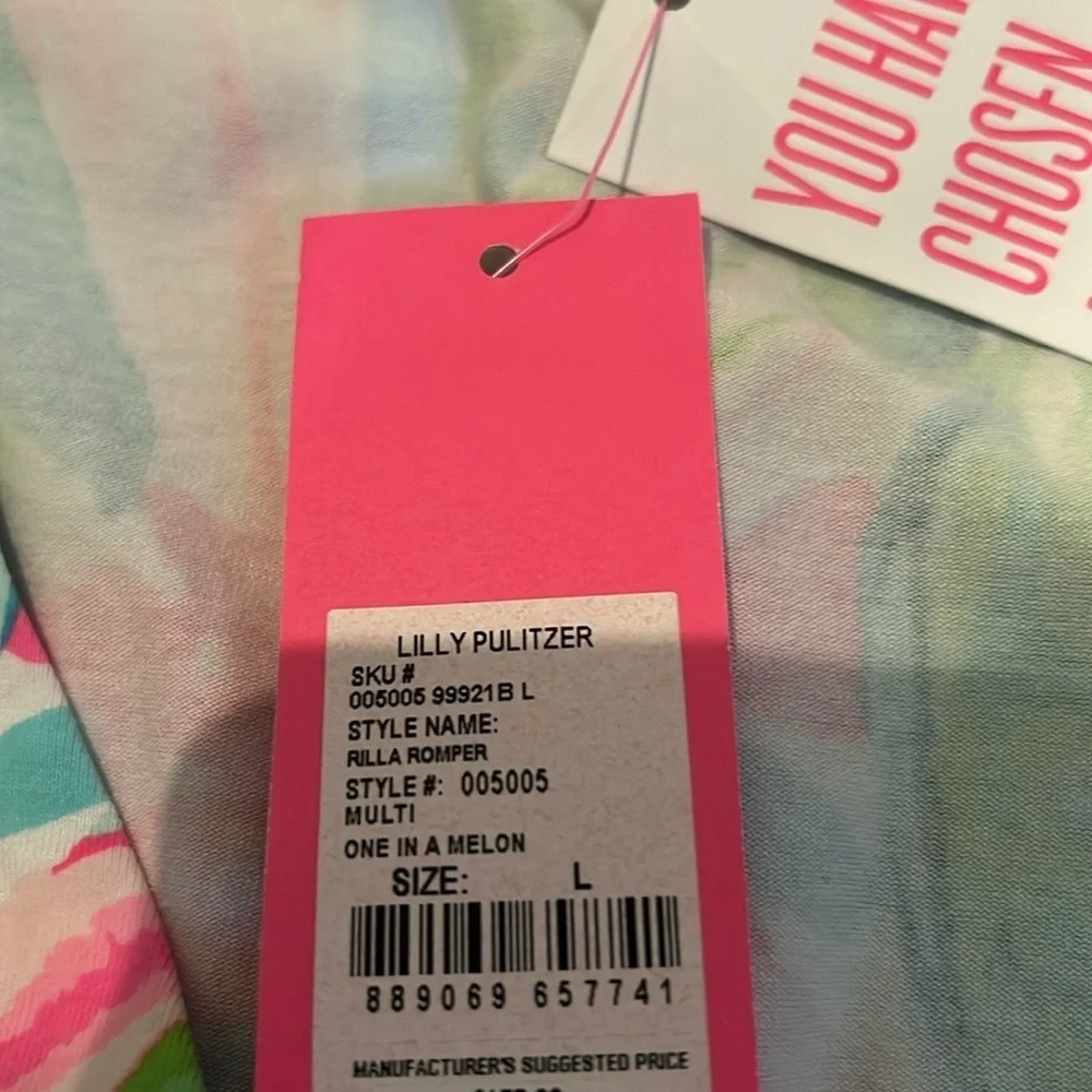 Lilly Pulitzer Rilla Romper One in a Melon size Large NWT